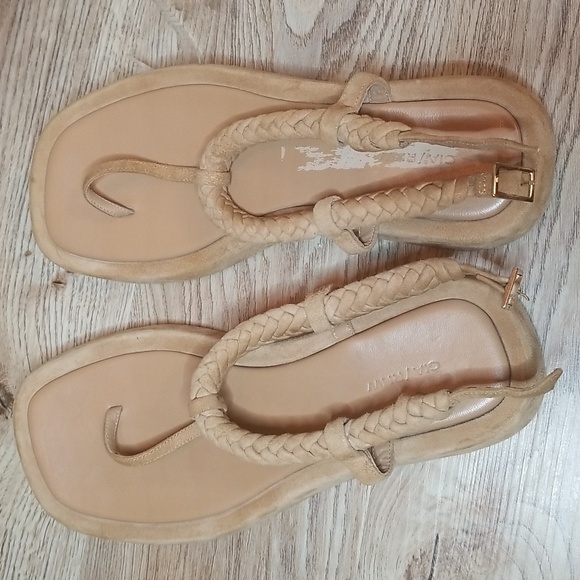 Gia Borghini By Rhw Suede T Strap Womens Tan Between The Toe Sandals Size 9 - Picture 12 of 16